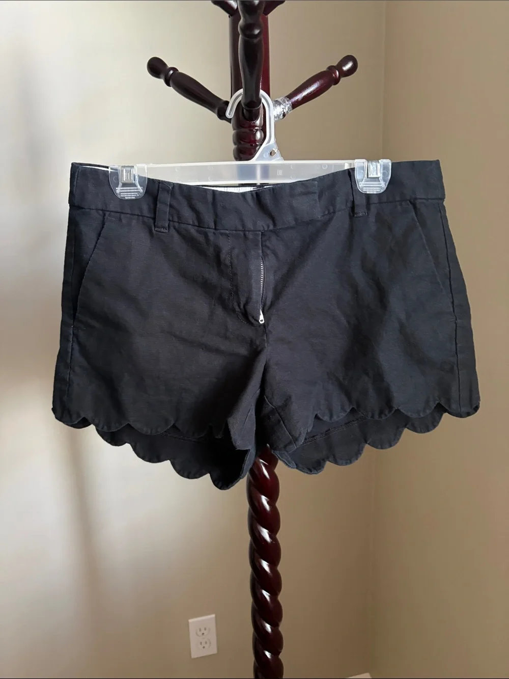 J. Crew Black Scalloped Hem Skort